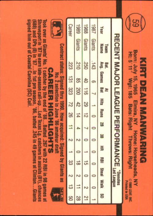 A6931- 1990 Donruss Baseball Cards 1-248 +Rookies -You Pick- 10+ FREE US SHIP - Picture 115 of 495
