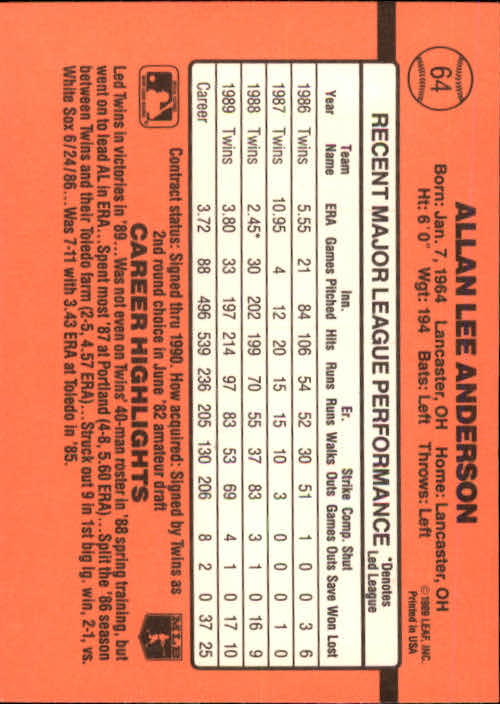 A6931- 1990 Donruss Baseball Cards 1-248 +Rookies -You Pick- 10+ FREE US SHIP - Picture 125 of 495
