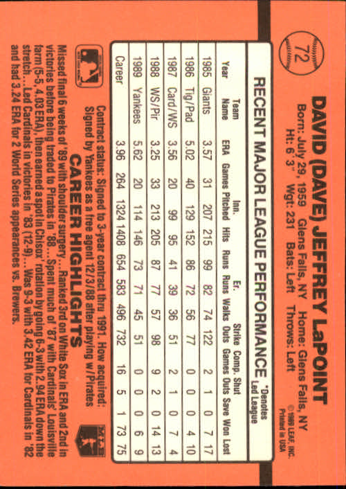 A6931- 1990 Donruss Baseball Cards 1-248 +Rookies -You Pick- 10+ FREE US SHIP - Picture 141 of 495