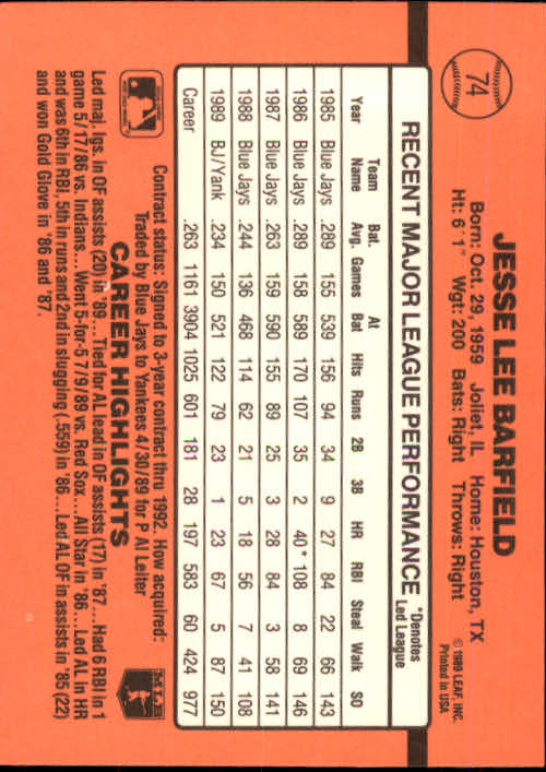 A6931- 1990 Donruss Baseball Cards 1-248 +Rookies -You Pick- 10+ FREE US SHIP - Picture 145 of 495