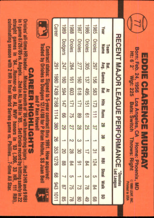 A6931- 1990 Donruss Baseball Cards 1-248 +Rookies -You Pick- 10+ FREE US SHIP - Picture 151 of 495
