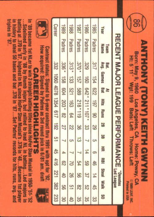 A6931- 1990 Donruss Baseball Cards 1-248 +Rookies -You Pick- 10+ FREE US SHIP - Picture 169 of 495