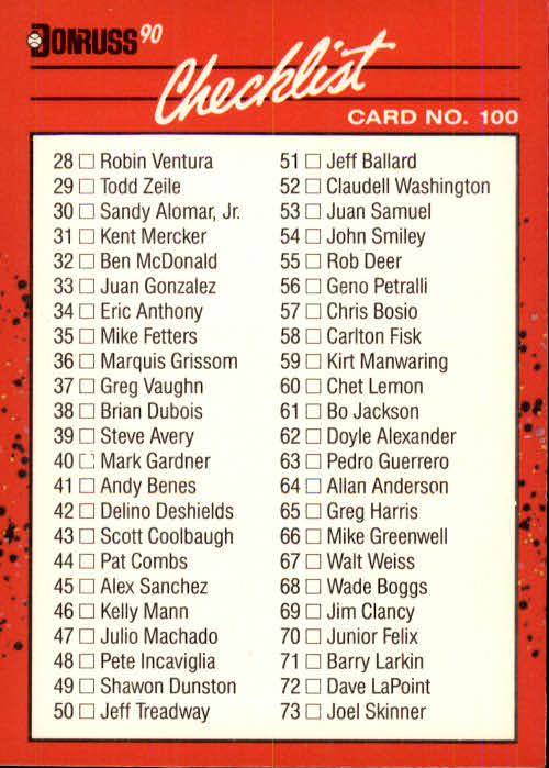 A6931- 1990 Donruss Baseball Cards 1-248 +Rookies -You Pick- 10+ FREE US SHIP - Picture 197 of 495