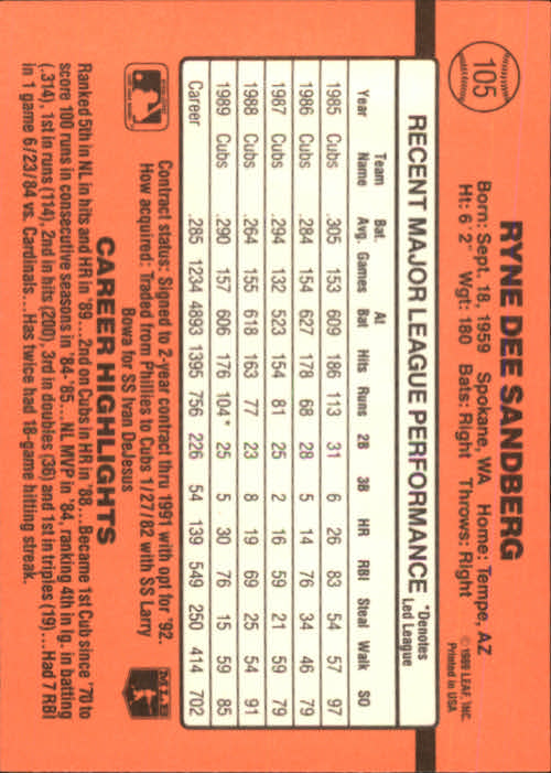 A6931- 1990 Donruss Baseball Cards 1-248 +Rookies -You Pick- 10+ FREE US SHIP - Picture 209 of 495