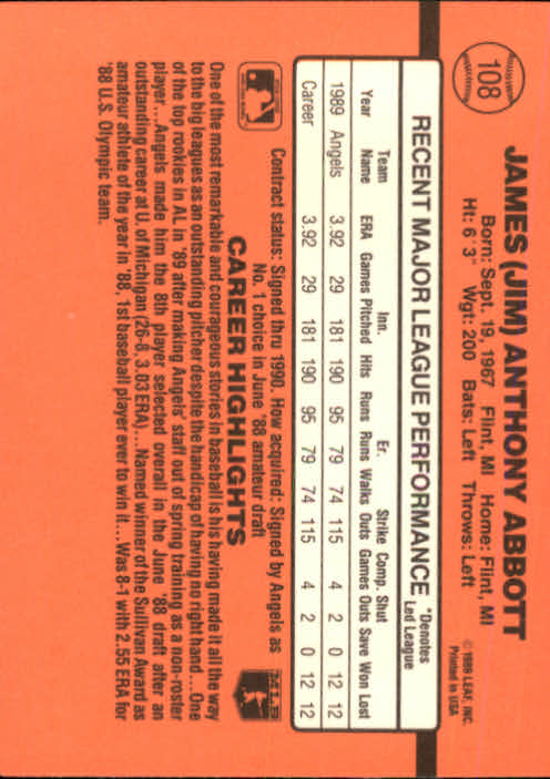 A6931- 1990 Donruss Baseball Cards 1-248 +Rookies -You Pick- 10+ FREE US SHIP - Picture 215 of 495