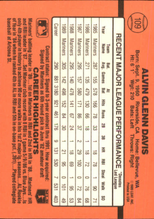 A6931- 1990 Donruss Baseball Cards 1-248 +Rookies -You Pick- 10+ FREE US SHIP - Picture 217 of 495