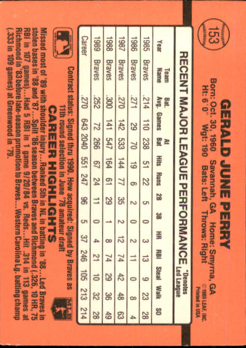 A6931- 1990 Donruss Baseball Cards 1-248 +Rookies -You Pick- 10+ FREE US SHIP - Picture 305 of 495