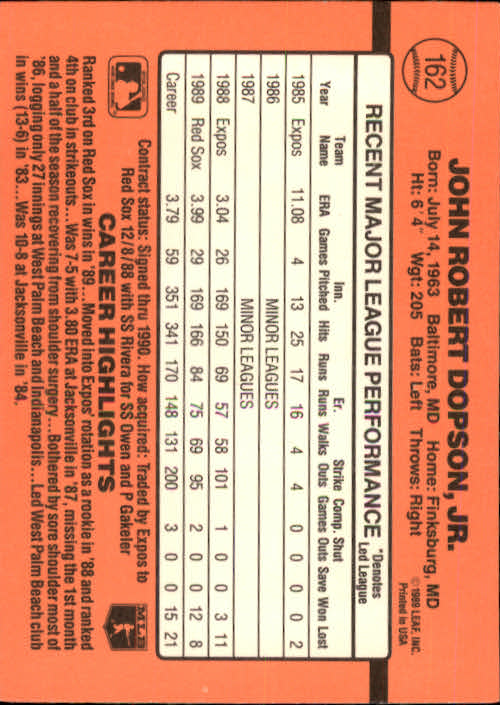 A6931- 1990 Donruss Baseball Cards 1-248 +Rookies -You Pick- 10+ FREE US SHIP - Picture 323 of 495