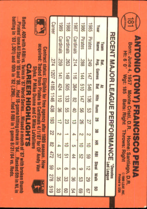 A6931- 1990 Donruss Baseball Cards 1-248 +Rookies -You Pick- 10+ FREE US SHIP - Picture 361 of 495