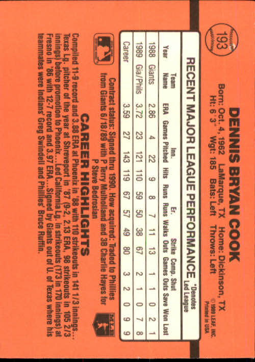 A6931- 1990 Donruss Baseball Cards 1-248 +Rookies -You Pick- 10+ FREE US SHIP - Picture 385 of 495