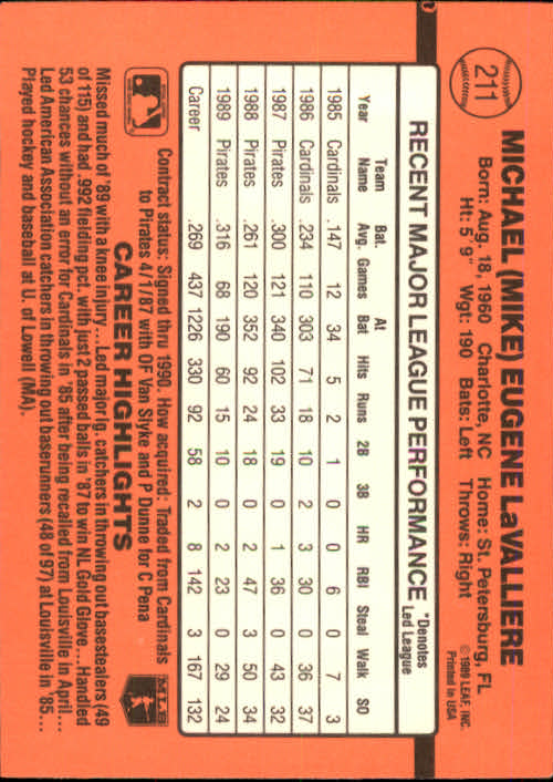 A6931- 1990 Donruss Baseball Cards 1-248 +Rookies -You Pick- 10+ FREE US SHIP - Picture 421 of 495