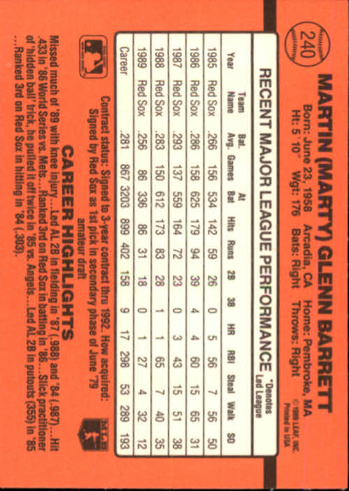 A6931- 1990 Donruss Baseball Cards 1-248 +Rookies -You Pick- 10+ FREE US SHIP - Picture 479 of 495