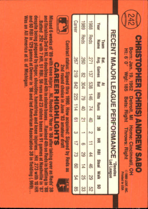 A6931- 1990 Donruss Baseball Cards 1-248 +Rookies -You Pick- 10+ FREE US SHIP - Picture 483 of 495