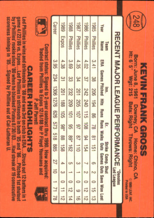 A6931- 1990 Donruss Baseball Cards 1-248 +Rookies -You Pick- 10+ FREE US SHIP - Picture 495 of 495