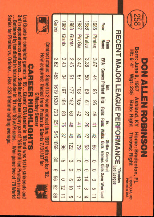 1990 Donruss Baseball "Main Set" Cards #241 to #480 - Picture 37 of 483