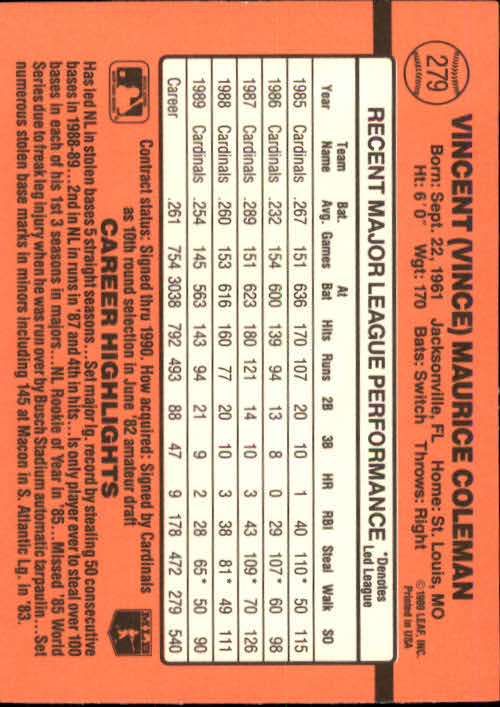 1990 Donruss Baseball "Main Set" Cards #241 to #480 - Picture 79 of 483