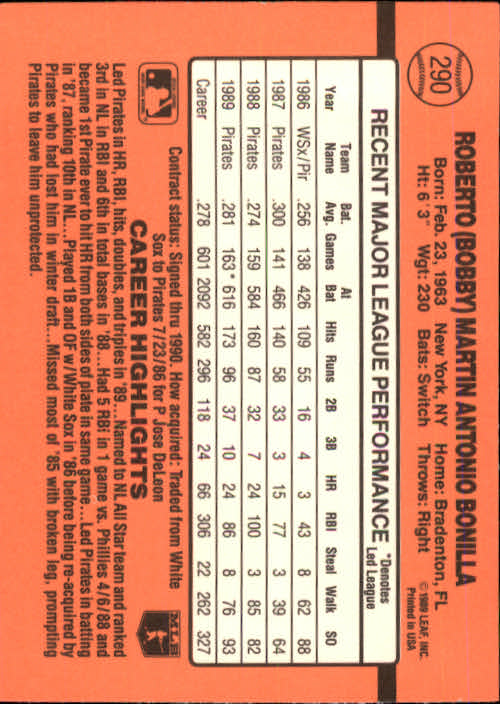 1990 Donruss Baseball "Main Set" Cards #241 to #480 - Picture 101 of 483