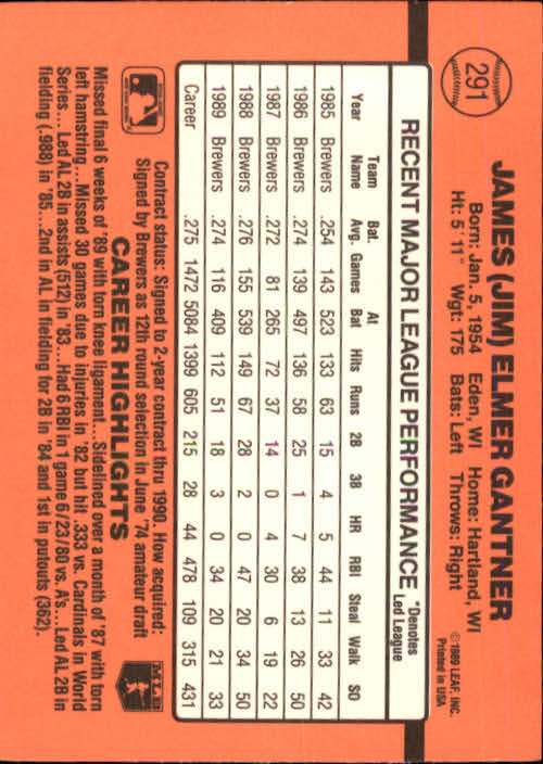 1990 Donruss Baseball "Main Set" Cards #241 to #480 - Picture 103 of 483