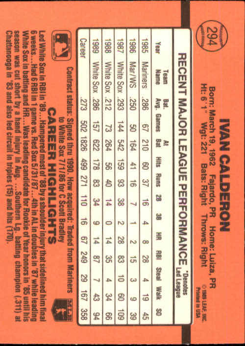 1990 Donruss Baseball "Main Set" Cards #241 to #480 - Picture 109 of 483