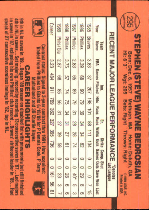 1990 Donruss Baseball "Main Set" Cards #241 to #480 - Picture 111 of 483