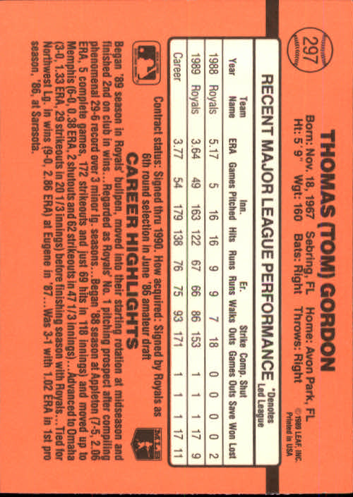 1990 Donruss Baseball "Main Set" Cards #241 to #480 - Picture 115 of 483