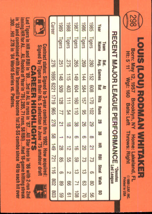 1990 Donruss Baseball "Main Set" Cards #241 to #480 - Picture 117 of 483