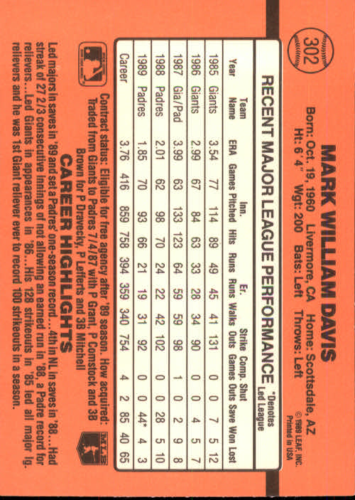 1990 Donruss Baseball "Main Set" Cards #241 to #480 - Picture 127 of 483