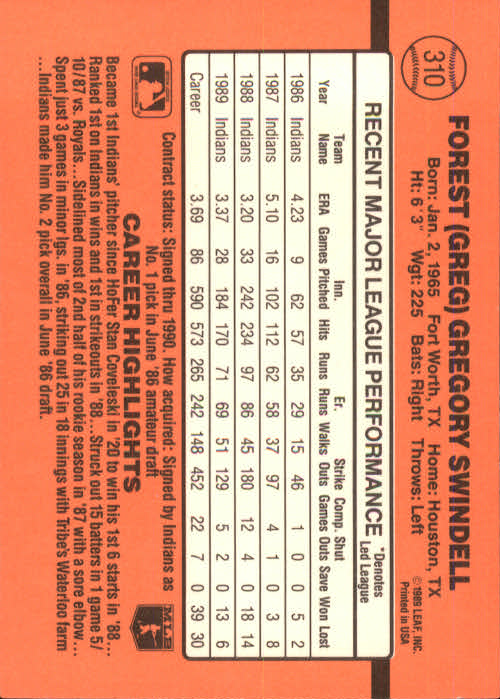 1990 Donruss Baseball "Main Set" Cards #241 to #480 - Picture 143 of 483