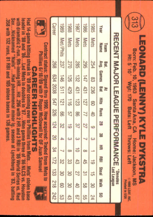 1990 Donruss Baseball "Main Set" Cards #241 to #480 - Picture 149 of 483