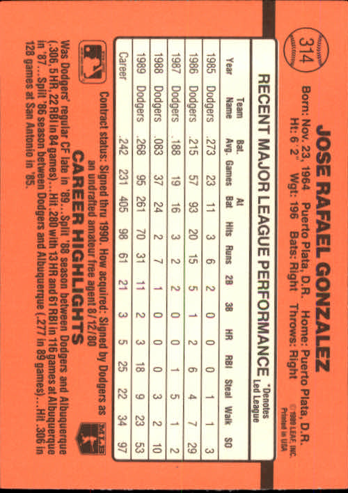 1990 Donruss Baseball "Main Set" Cards #241 to #480 - Picture 151 of 483