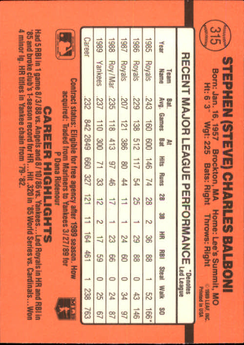 1990 Donruss Baseball "Main Set" Cards #241 to #480 - Picture 153 of 483