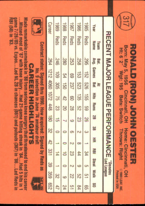 1990 Donruss Baseball "Main Set" Cards #241 to #480 - Picture 157 of 483