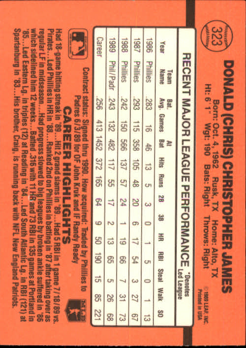 1990 Donruss Baseball "Main Set" Cards #241 to #480 - Picture 169 of 483