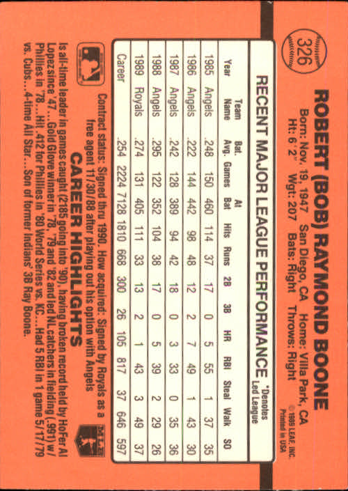 1990 Donruss Baseball "Main Set" Cards #241 to #480 - Picture 175 of 483