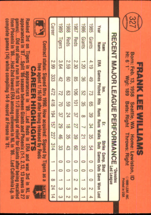 1990 Donruss Baseball "Main Set" Cards #241 to #480 - Picture 177 of 483
