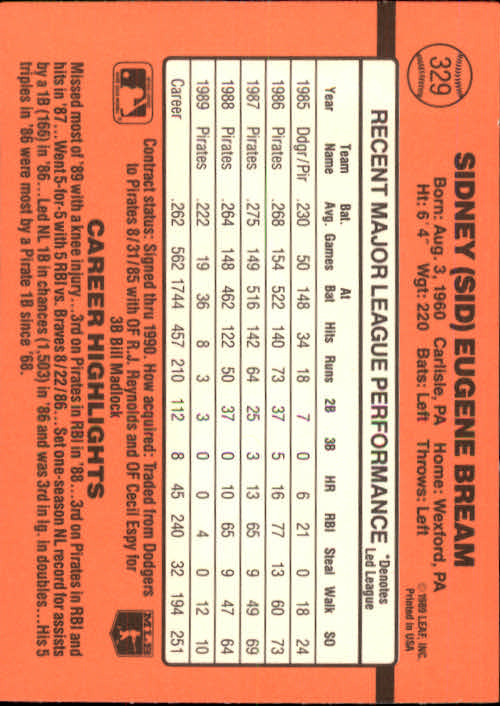 1990 Donruss Baseball "Main Set" Cards #241 to #480 - Picture 181 of 483