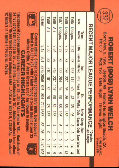 1990 Donruss Baseball "Main Set" Cards #241 to #480 - Picture 187 of 483