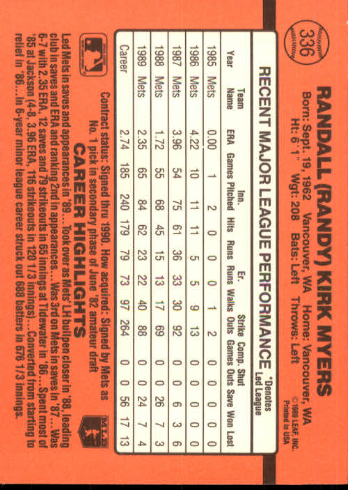 1990 Donruss Baseball "Main Set" Cards #241 to #480 - Picture 195 of 483