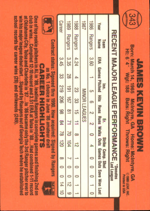 1990 Donruss Baseball "Main Set" Cards #241 to #480 - Picture 209 of 483