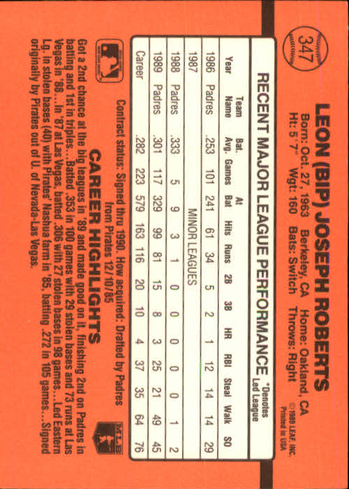 1990 Donruss Baseball "Main Set" Cards #241 to #480 - Picture 217 of 483
