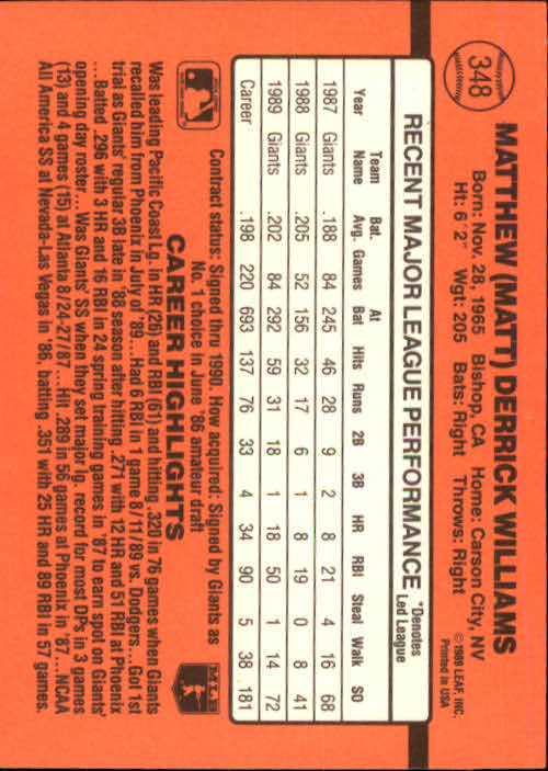 1990 Donruss Baseball "Main Set" Cards #241 to #480 - Picture 219 of 483