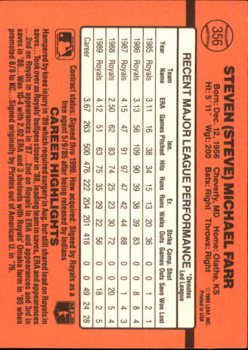 1990 Donruss Baseball "Main Set" Cards #241 to #480 - Picture 235 of 483