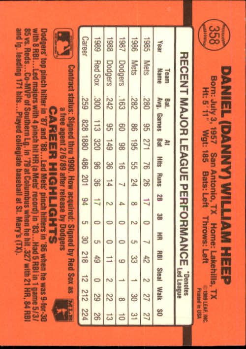 1990 Donruss Baseball "Main Set" Cards #241 to #480 - Picture 239 of 483