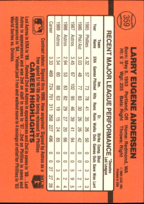 1990 Donruss Baseball "Main Set" Cards #241 to #480 - Picture 241 of 483