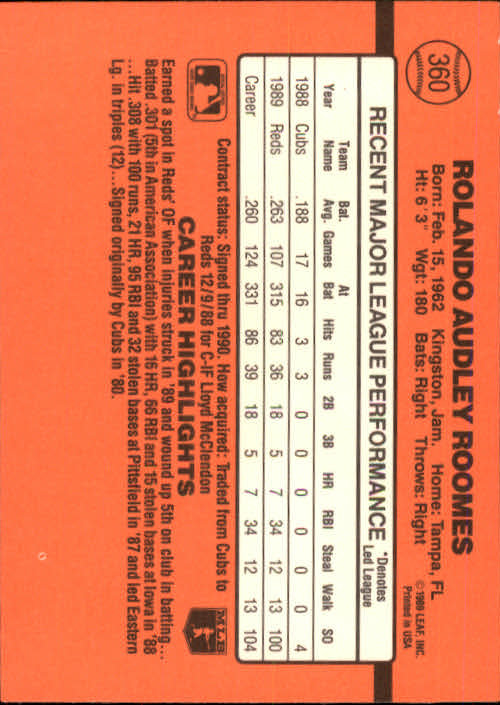 1990 Donruss Baseball "Main Set" Cards #241 to #480 - Picture 243 of 483