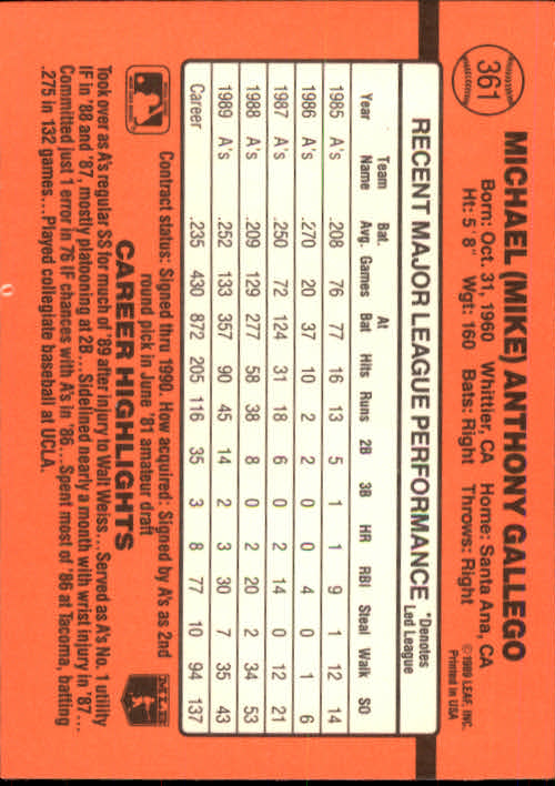1990 Donruss Baseball "Main Set" Cards #241 to #480 - Picture 245 of 483