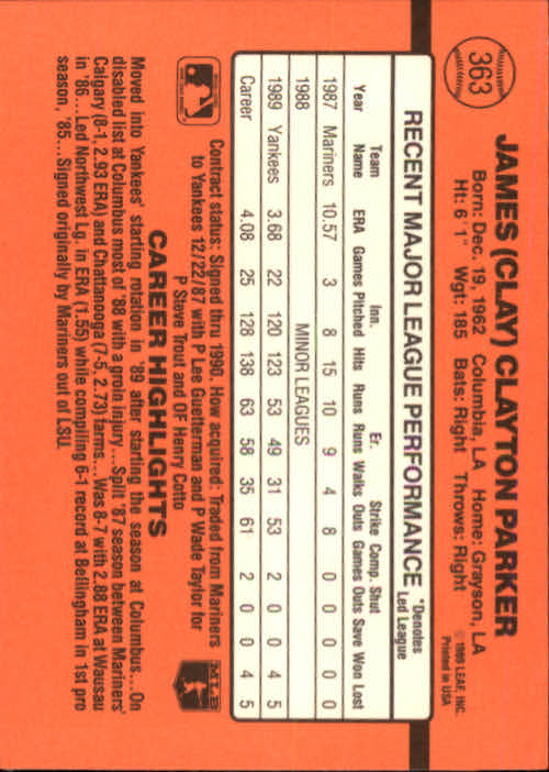 1990 Donruss Baseball "Main Set" Cards #241 to #480 - Picture 249 of 483