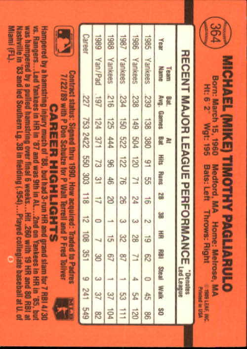 1990 Donruss Baseball "Main Set" Cards #241 to #480 - Picture 251 of 483