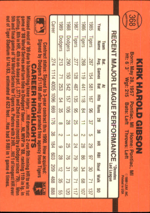 1990 Donruss Baseball "Main Set" Cards #241 to #480 - Picture 259 of 483