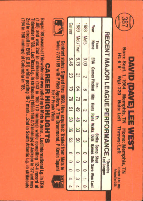 1990 Donruss Baseball "Main Set" Cards #241 to #480 - Picture 297 of 483